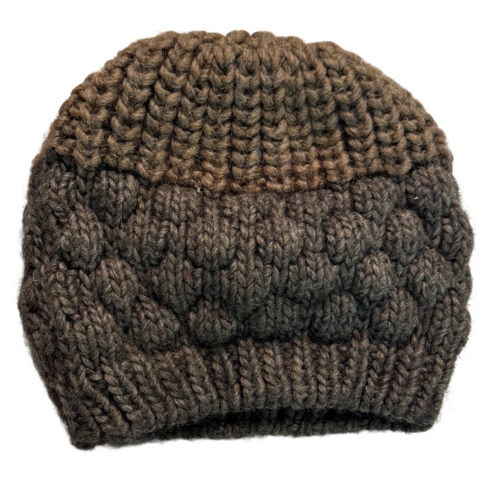 Cintelli e Galluzzo Brown Chunky Knit Beanie Alpaca Wool Blend Made in Italy Hat